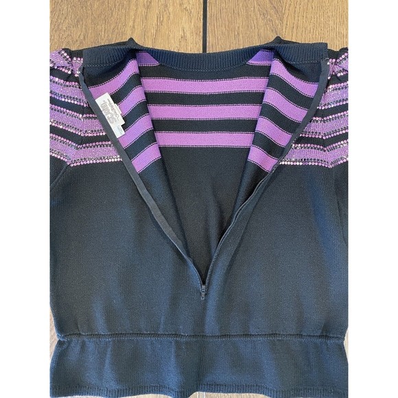 Vtg ‘83 Rare St John For Saks Fifth Avenue Purple Sequin Sweater Women’s 12 - Picture 8 of 16